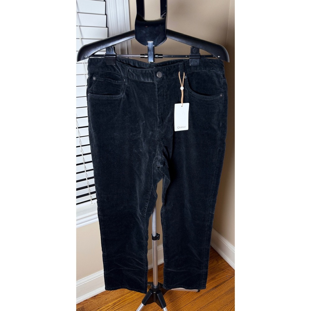 Quince Mens Organic Stretch Corduroy 5-Pocket Pants Black 34x30 LB49284-CFL01